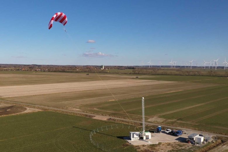 Die neue Windkraftanlage ©RWE Renewables/ SkySails Power