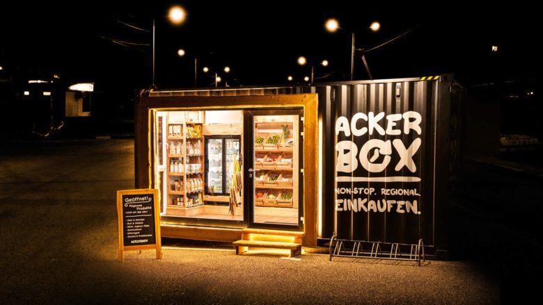 Die Ackerbox von myAcker ermöglicht rund um die Uhr Shopping regionaler Produkte © myAcker