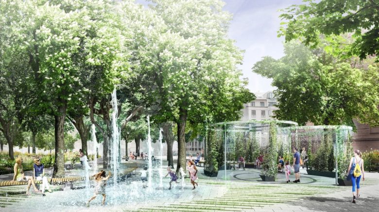 So soll der Cooling Park beim Haus des Meeres in Wien aussehen © Architekturbüro Carla Lo