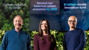 Microsoft Manager Brad Smith, Chief Financial Officer Amy Hood und CEO Satya Nadella © Brian Smale