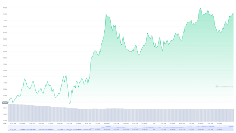 Der Polygon-Chart der letzten 24 Stunden © Coinmarketcap