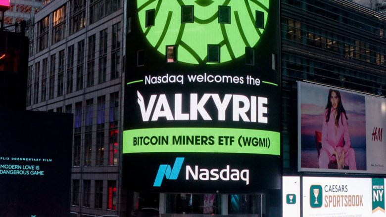 Valkyrie Bitcoin Miners ETF an der NASDAQ. © Valkyrie
