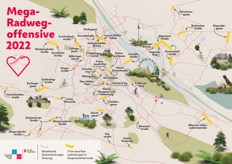 Das Radwegausbauprogramm 2022 © Staddt Wien