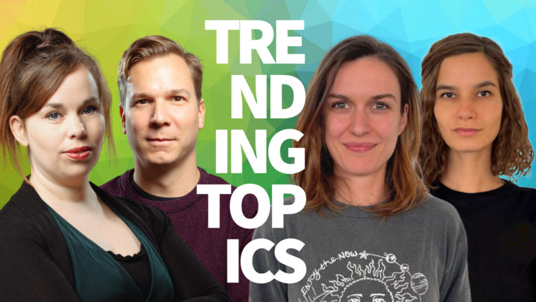 Jasmin Spreer und Jakob Steinschaden von Trending Topics im Gespräch mit Linda Exenberger und Rebekka Dober von YEP (v.l.)