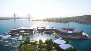 Im südkoreanischen Busan soll der Prototyp einer schwimmenden Stadt entstehen. © Oceanix
