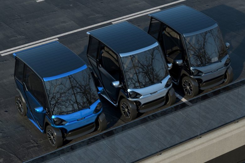 Das Mini-E-Auto von Squad wird auch über Photovoltaik am Dach geladen. © Squad
