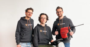 Die ToolSense-Gründer Alexander Manafi, Benjamin Petterle und Rostyslav Yavorskyi. © ToolSense