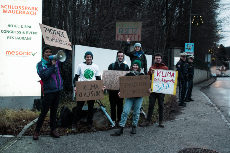 Fridays For Future bei Regierungsklausur in Mauerbach. © FFF