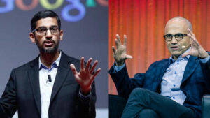 Sundar Pichai von Google und Satya Nadella von Microsoft. © Techlearn easy / Heisenberg Media (CC BY 2.0 via Flickr)