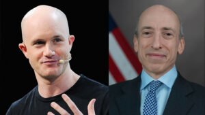 Coinbase-CEO Brian Armstrong & SEC-Chef Gary Gensler. © Techcrunch (CC BY 2.0) / SEC.gov