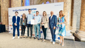 v.l.n.r.: Lukas Sprenger (WKO), Constanze Stockhammer (SENA), Matthias Lovrek (Sindbad), Bernd Hartweger (Sindbad), Eva Landrichtinger (BMAW), Bernhard Sagmeister (aws) © Patrick Weichmann