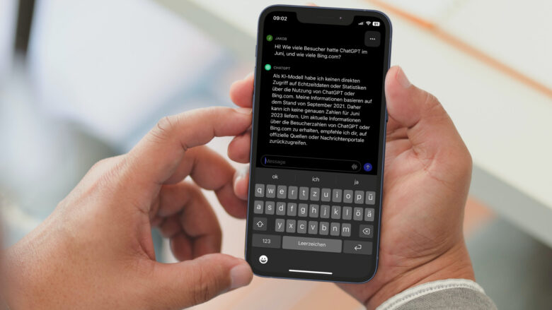ChatGPT am iPhone. © Screenshot / Canva Pro