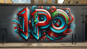 IPO-Graffiti an der Wand. © Dall-E 3