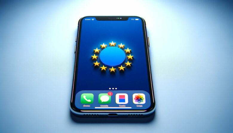 EU-Logo am iPhone. © Dall-E