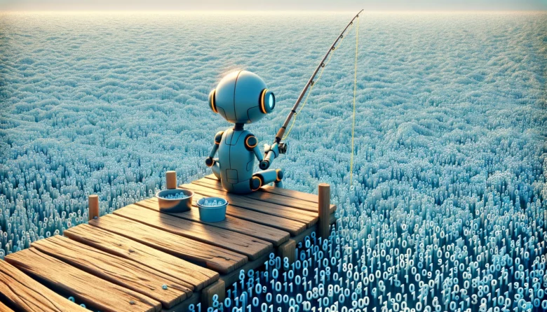 Roboter beim Datenfischen. © Trending Topics / Dall-E