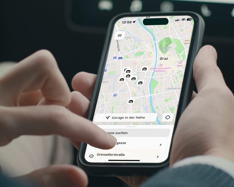 Payuca-App zum Parkplatzfinden. © Payuca