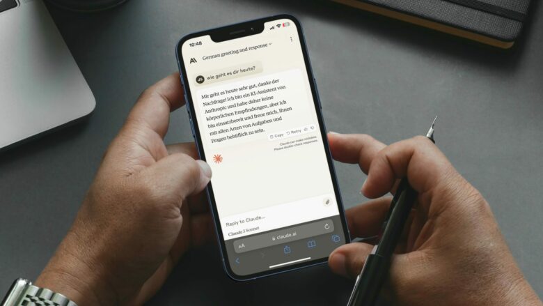 Claude von Anthropic am Smartphone. © Trending Topics