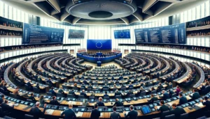 EU-Parlament, wie es sich Dall-E vorstellt.