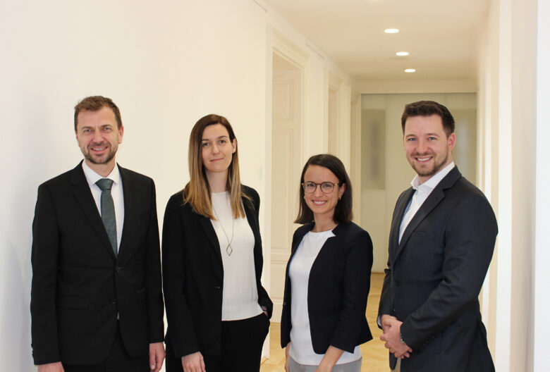 Wolfgang Lechner (Gründer/CEO ParityQC), Magdalena Hauser (Gründerin/CEO ParityQC), Julia Reilinger (Geschäftsführerin BCII), Maximilian Nutz (Geschäftsführer BCII). B&C