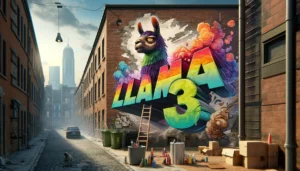 Llama 3 Graffiti an Hauswand. © Fall-E / Trending Topics
