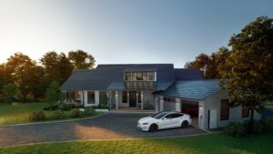 Neben Powerwalls, Solarpaneelen und Megapacks setzt Tesla auch auf Solardächer. Elon Musk strebt ein jährliches Wachstum von 200 bis 300 % bei der Energiespeicherung und dem Einsatz von stationären Akkus an. © Tesla