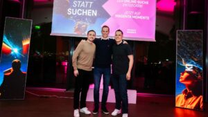 v.l.n.r. Ryan Foutty (Perplexity), Rodrigo Diehl (Magenta Telekom), Jonathan Abrahamson (Deutsche Telekom) © Magenta Telekom | Marlena König