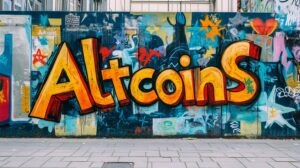 Altcoins Graffiti an Hauswand. © Midjourney / Trending Topics