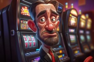 Trauriger alter Mann im Casino. © Midjourney