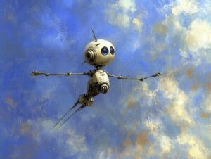 Roboter auf Höhenflug. © Midjourney / Trending Topics