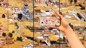 Mit dem Smartphone und österreichischer Technologie wird das japanische Kunstwerk aus dem 17. Jahrhundert zum Leben erweckt. © AT&S/Artivive