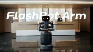 Der neue Service-Roboter FlashBot Arm. © Pudu Robotics