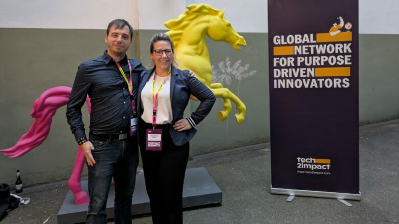 Die NoxAvis-Founder Marco Sonnberger und Magdalena Druml bei der ViennaUP © NoxAvis Tech Solutions