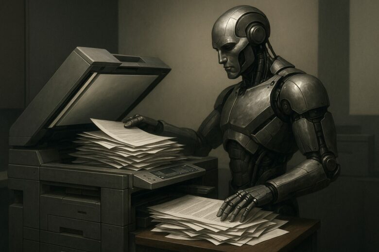 Roboter am Kopierer. © Trending Topics via ChatGPT