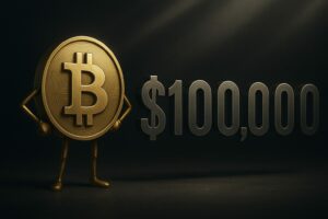 Bitcoin bei 100.000 Dollar. © Trending Topics via GPT-4o