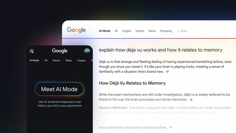Google´s neuer AI-Modus wird den Datenverkehr verringern, da Fragen direkt beantwortet werden und User:innen nicht mehr auf Links klicken müssen. © Google Blog