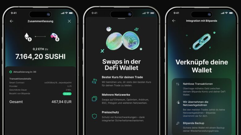 DeFi-Wallet von Bitpanda. © Bitpanda
