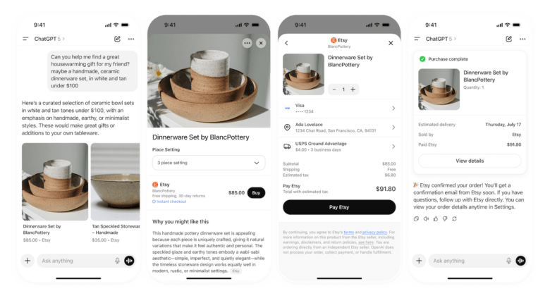 Instant CHeckout bei ChatGPT. © OpenAI