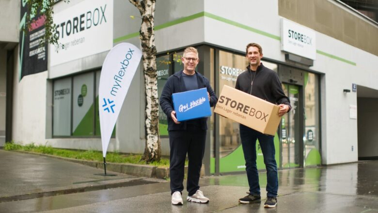 Johannes Braith von Storebox und Jonathan Grothaus von myflexbox. © Storebox / myflexbox