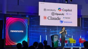 Matteo Rosoli von newsrooms beim New Technologies Summit. © Trending Topics