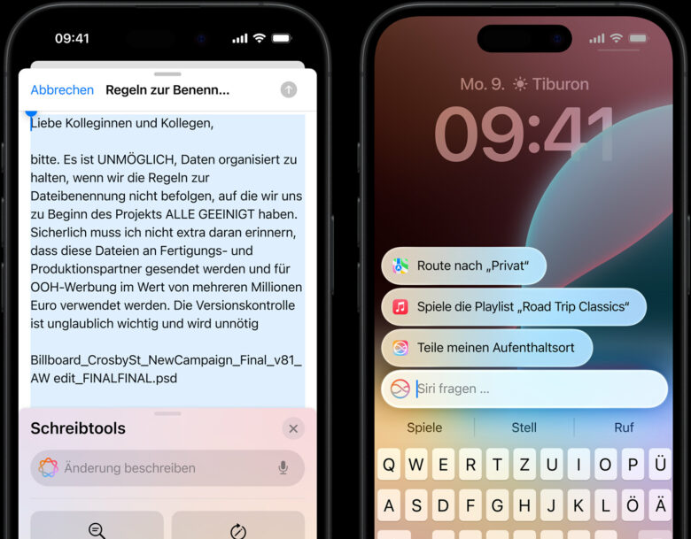 Apple's Siri am iPhone. © Apple