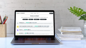 Das Launchpad von RankMyStartup am Display. © Trending Topics / Canva