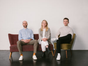 refinq-Gründer Lukas Fischer, Franziska Walde, Markus Berger. © Niko Havranek