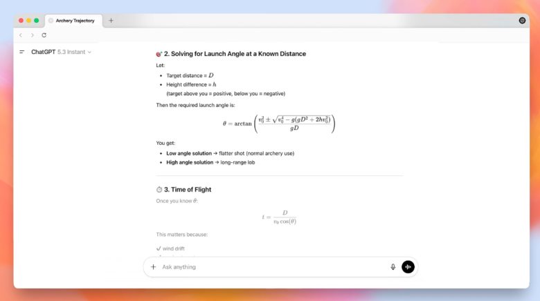 GPT 5.3 Instant in Action. © Screenshot