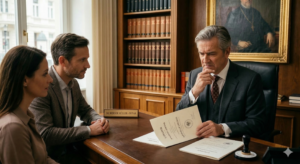 KI-generierte Szene beim Notar. © Nano Banana 2 / Trending Topics