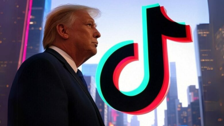 Trump mit TikTok-Symbol © Grok