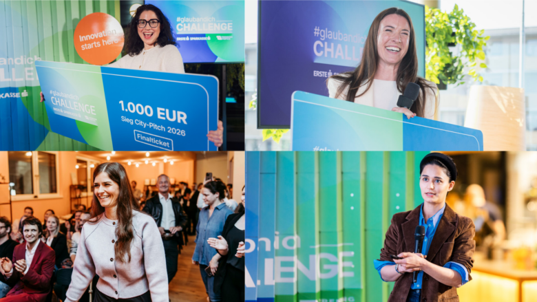 Im Uhrzeigersinn von oben links: Doris Zuba-Stark (Crashwise), Veronika Möller (Faenix Elixier), Anna Maria Grausgruber (Senseven), Gunpreet Coudert Oberoi (SVAN) © Daniel Hinterramskogler / Frederick Sams / Nicolas Zangerle