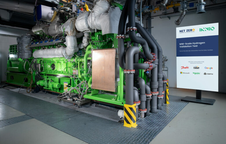 Notstromaggregat, das mit Wasserstoff statt Diesel läuft. © Innio
