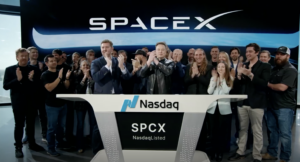 Elon Musk and SpaceX Celebrate the IPO. © Nasdaq